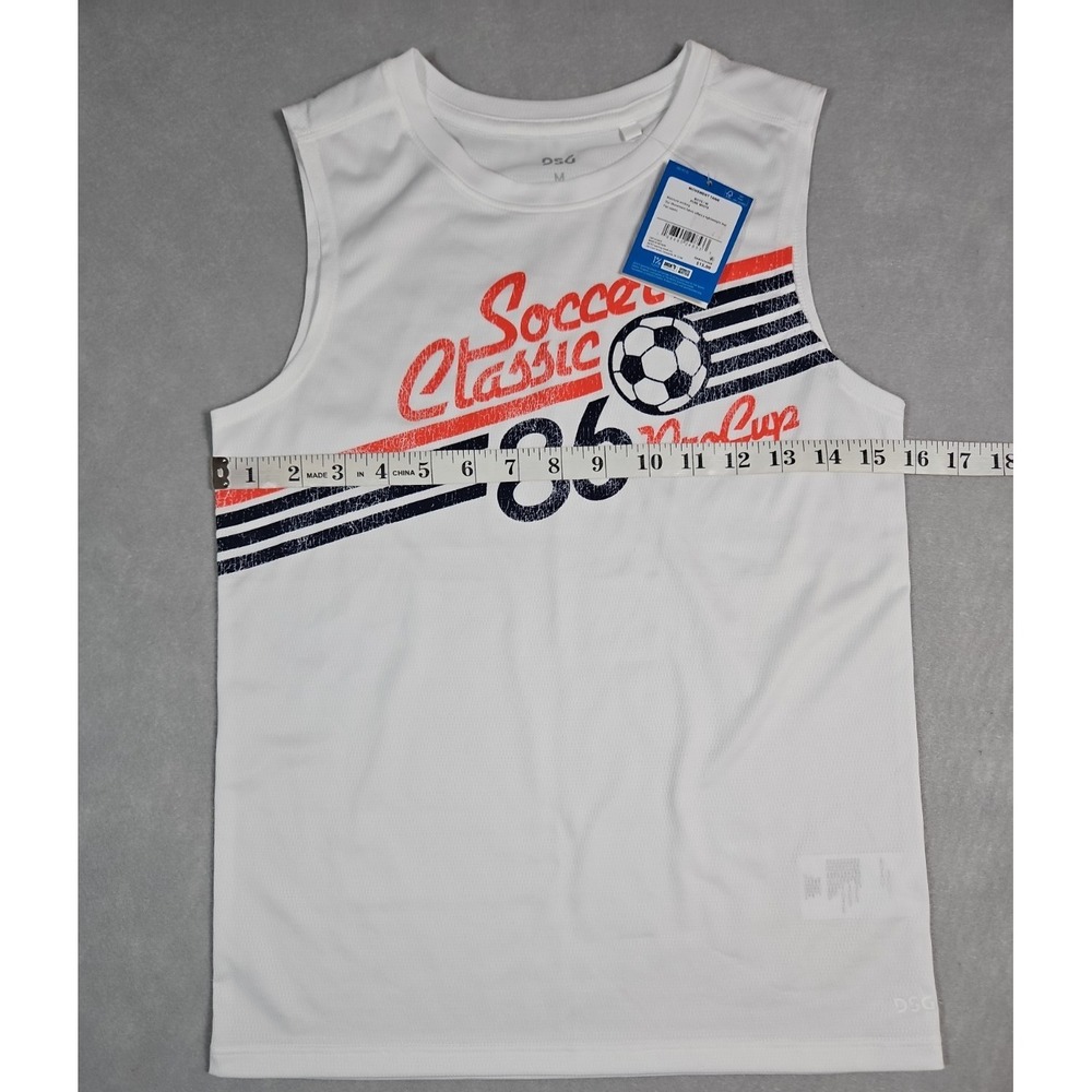 DSG Boys White Soccer Classic Graphic Performance Tank Top Size Medium NWT - Picture 6 of 7